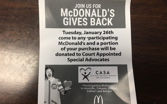 McDonald’s Gives Back Day To Help CASA