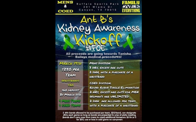 Softball Tournament To Assist in Medical Bills for Kidney Operation