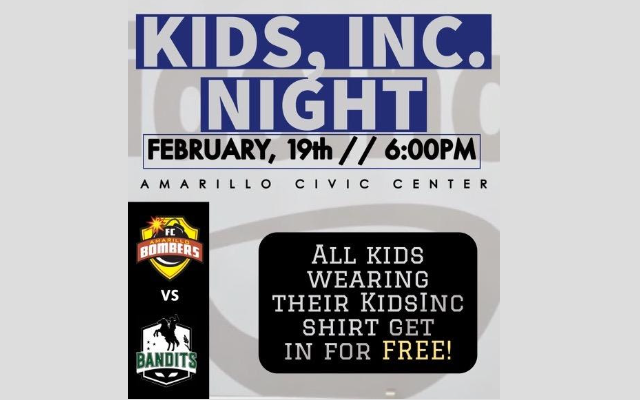 Kids Inc, Amarillo Bombers Partner For Upcoming Game