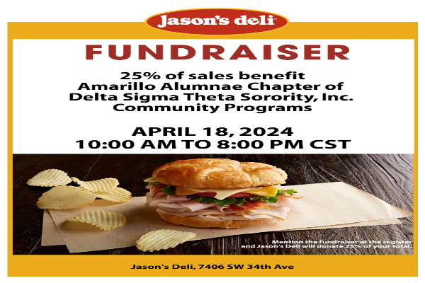 Jason’s Deli Fundraiser For The Amarillo Alumnae Chapter of Delta Sigma Theta Sorority